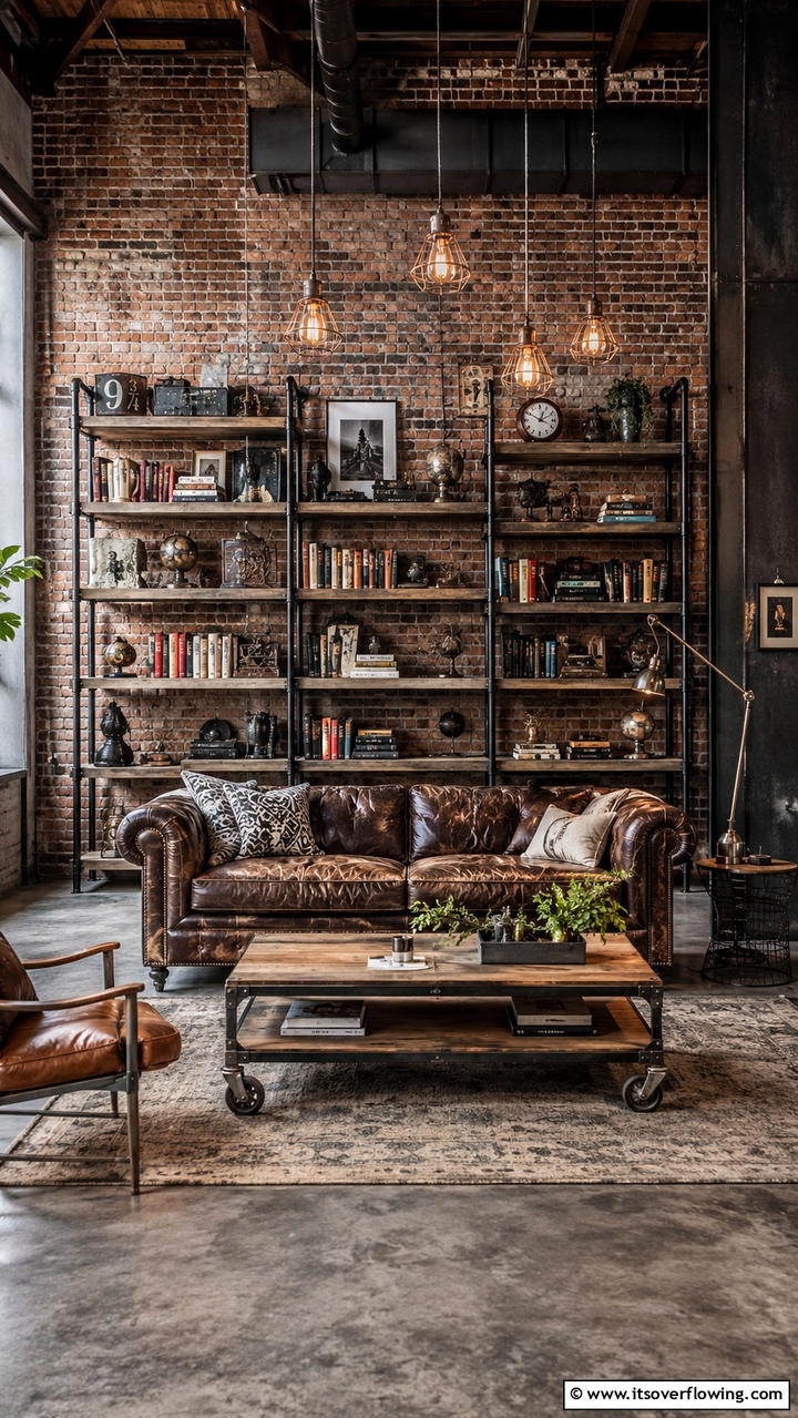 Vintage Industrial Bookshelf Style - 30 Bookshelf Organization Ideas for Stylish Order