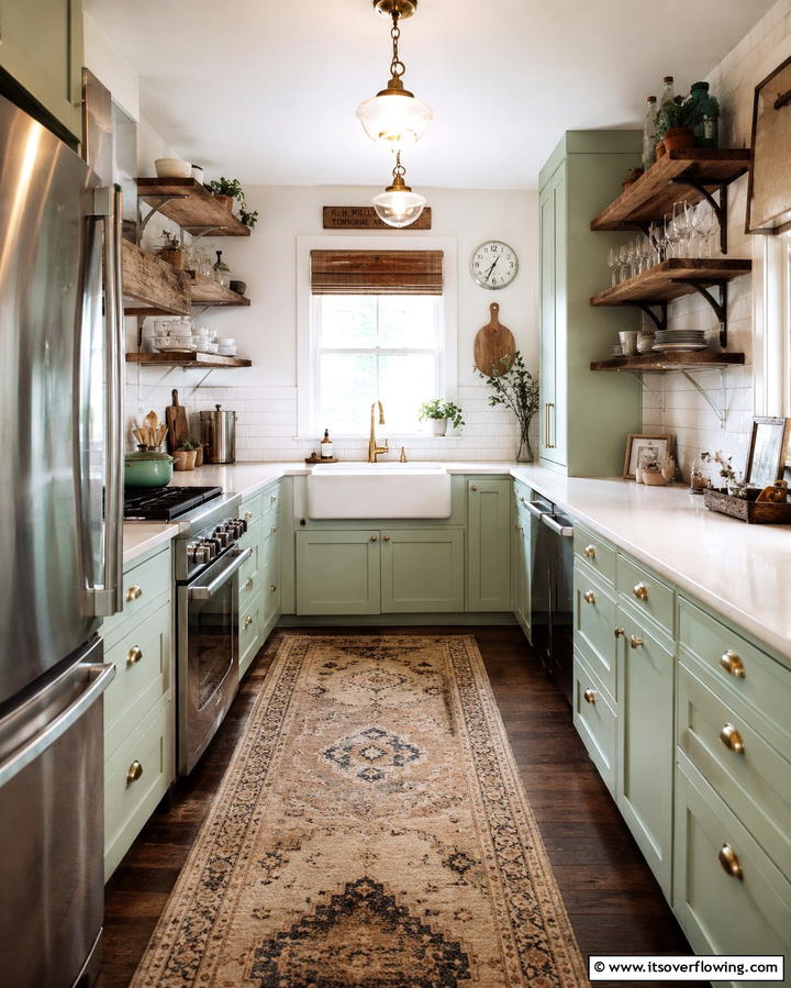 Vintage Inspired Accents - 30 Galley Kitchen Ideas for Efficient and Stylish Layouts