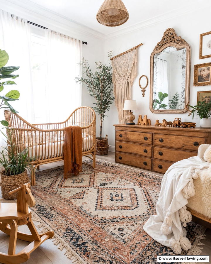 Vintage Inspired Accents - 25 Boho Nursery Ideas for a Cozy and Chic Space
