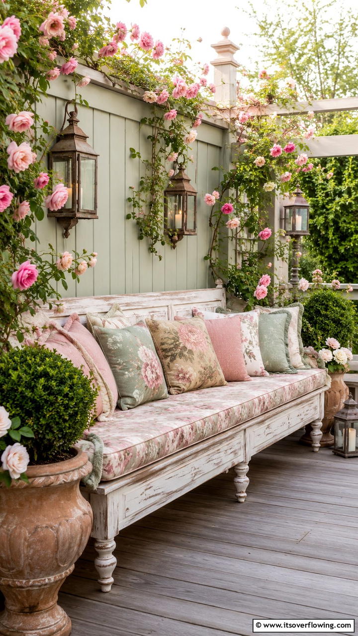 Vintage Inspired Built In Seating - 30 Built-In Deck Bench Ideas- Functional Outdoor Seating