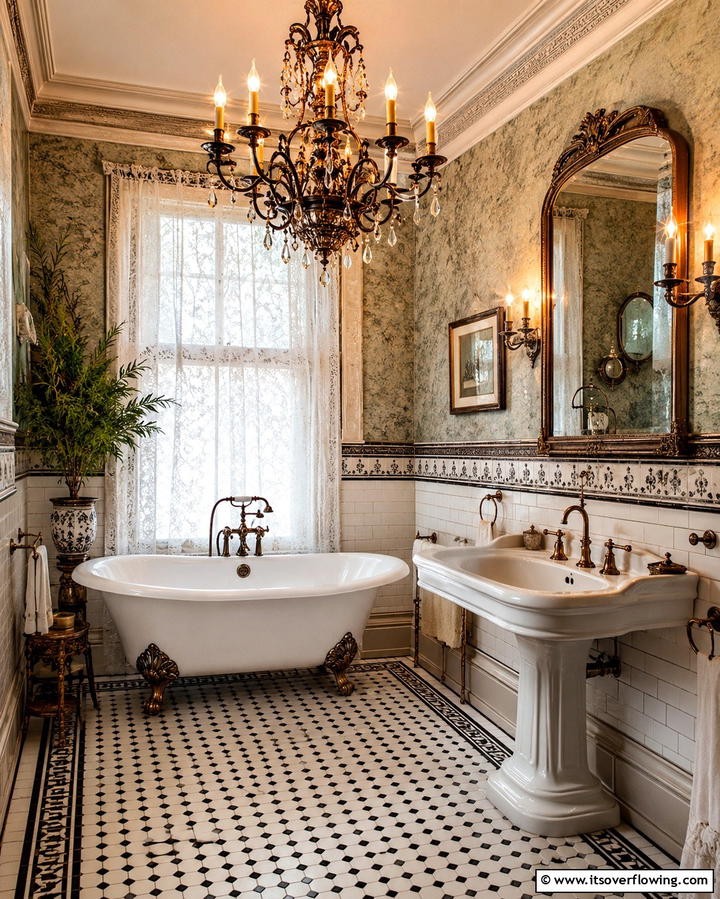 Vintage Inspired Chandeliers - 25 Bathroom Chandelier Ideas for a Luxurious Touch