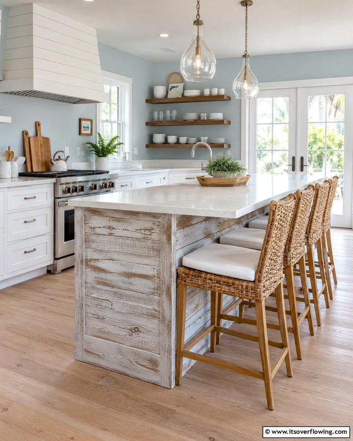 Vintage Inspired Classic - 25 Shiplap Kitchen Island Ideas for a Farmhouse Feel