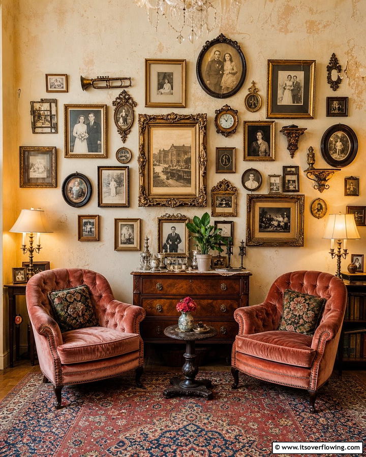 Vintage Inspired Collage - 21 Photo Wall Arrangements for Personalized Home Galleries