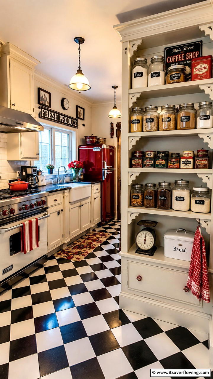 Vintage Inspired Corner Pantry - 30 Corner Pantry Ideas to Maximize Kitchen Storage