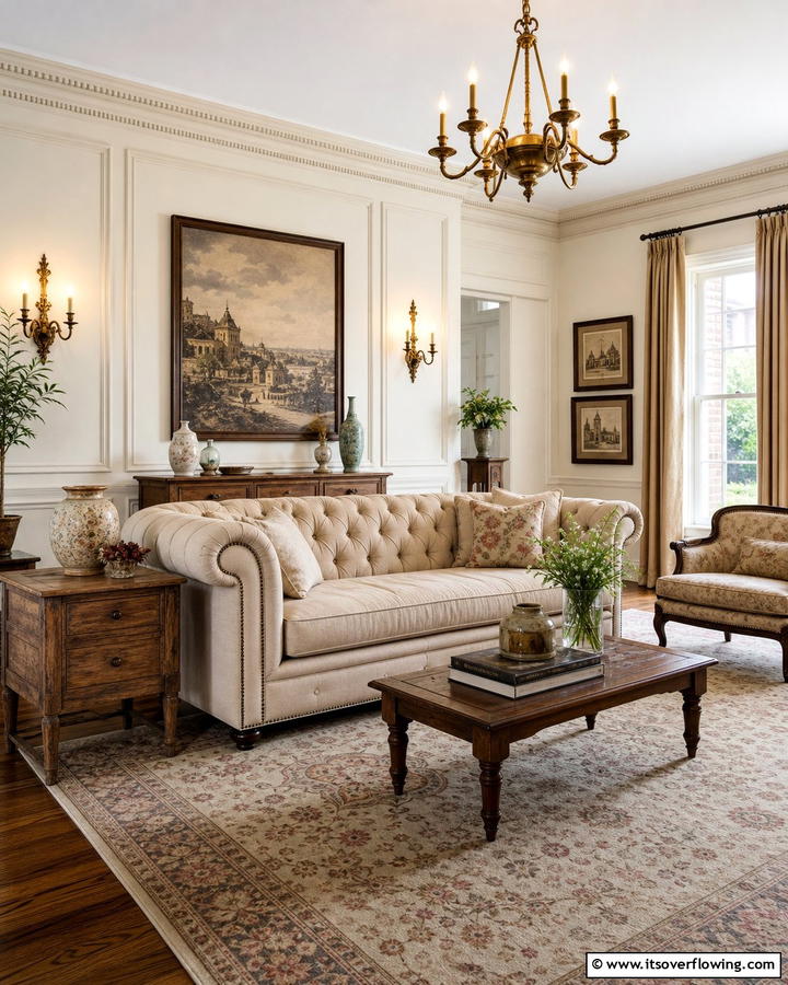 Vintage Inspired Decor - 30 Beige Couch Living Room Ideas for Neutral Elegance
