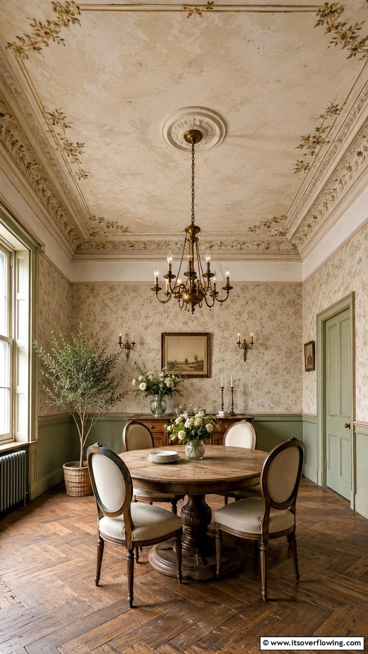 Vintage Inspired Details - 30 Dining Room Ceiling Ideas to Elevate Your Space