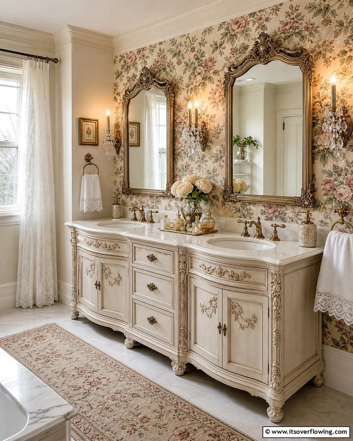 Vintage Inspired Double Vanity - 25 Double Vanity Bathroom Ideas for a Luxurious Space