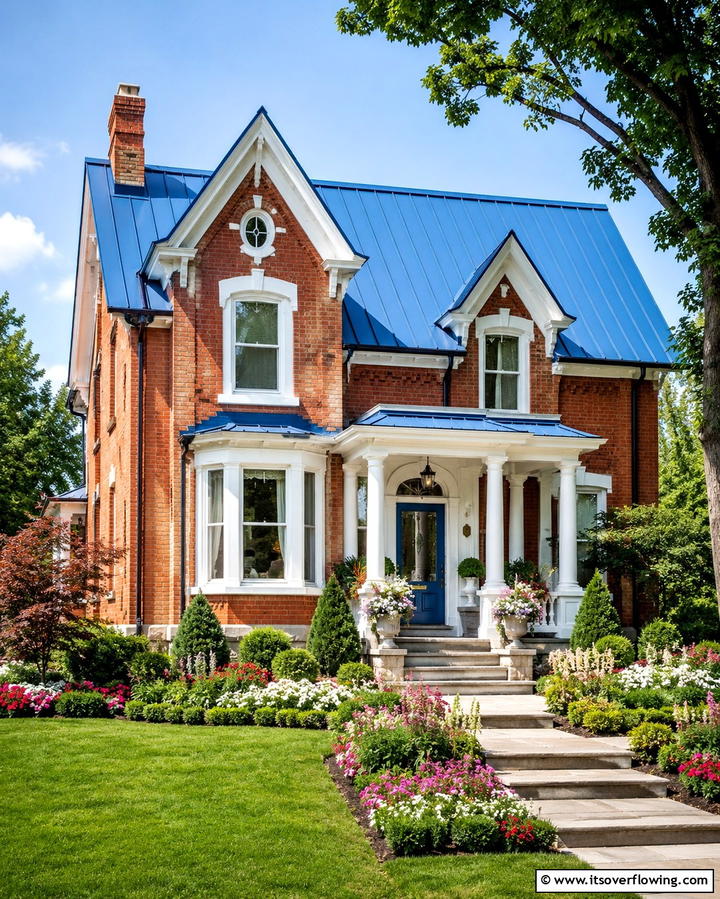 Vintage Inspired Elegance - 25 Houses With Blue Metal Roofs for Curb Appeal