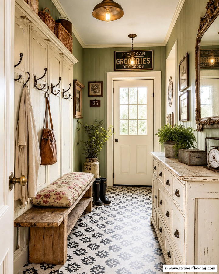 Vintage Inspired Elements - 21 Mud Room Ideas for Organized & Stylish Entryways