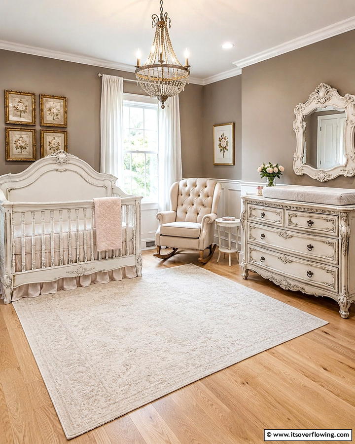 Vintage Inspired Furniture - 25 Princess Nursery Ideas for a Magical Baby Room