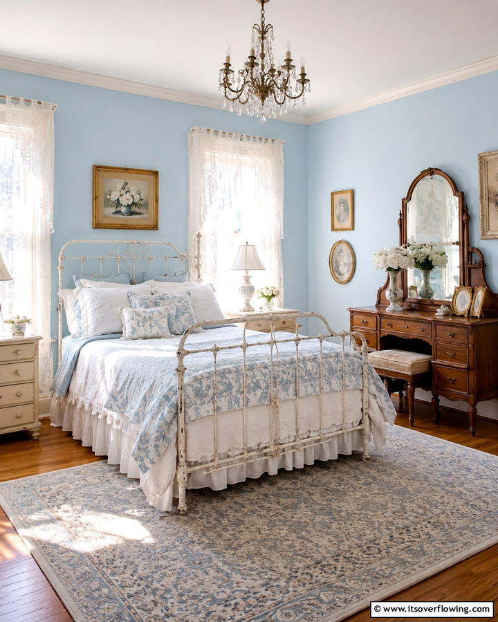 Vintage Inspired Light Blue Bedroom - 25 Light Blue Bedroom Ideas for a Serene Retreat