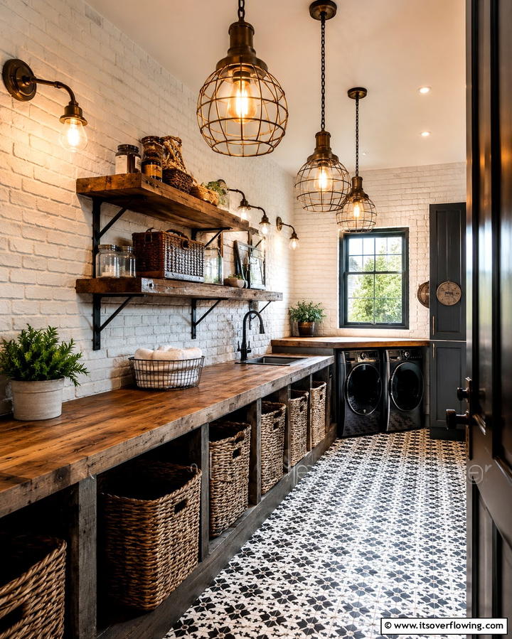 Vintage Inspired Lighting Fixtures - 20 Vintage Laundry Room Decor Ideas for a Retro Look