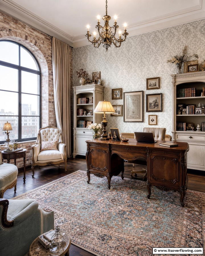 Vintage Inspired Loft Office - 20 Loft Office Ideas for a Productive Workspace
