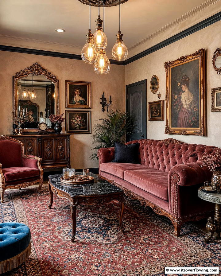Vintage Inspired Lounge - 25 Den Ideas to Create a Comfortable Retreat