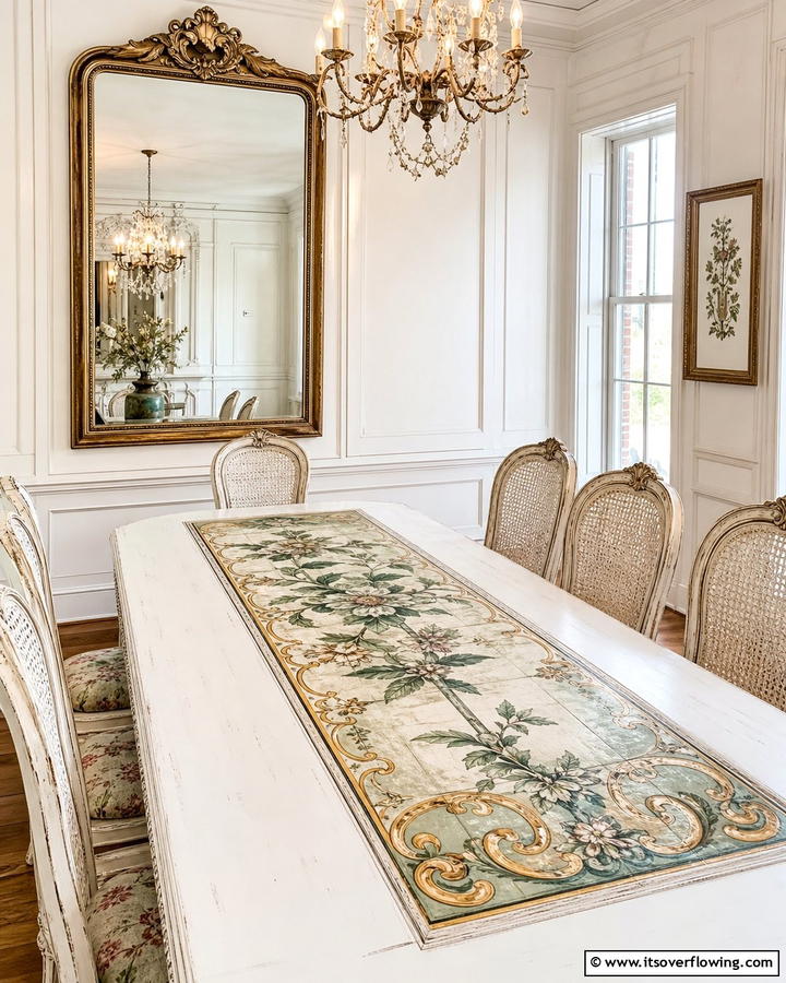 Vintage Inspired Mural - 21 Dining Table Centerpiece Ideas for Every Season