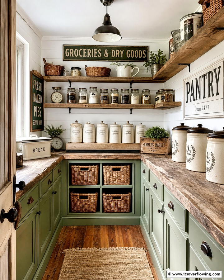 Vintage Inspired Pantry Decor - 21 Kitchen Pantry Ideas to Streamline Food Storage