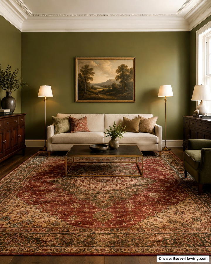 Vintage Inspired Persian Rugs - 30 Living Room Rug Ideas to Define Your Space Stylishly