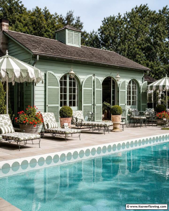 Vintage Inspired Pool House - 21 Pool House Concepts for Stylish Backyard Escapes & Storage