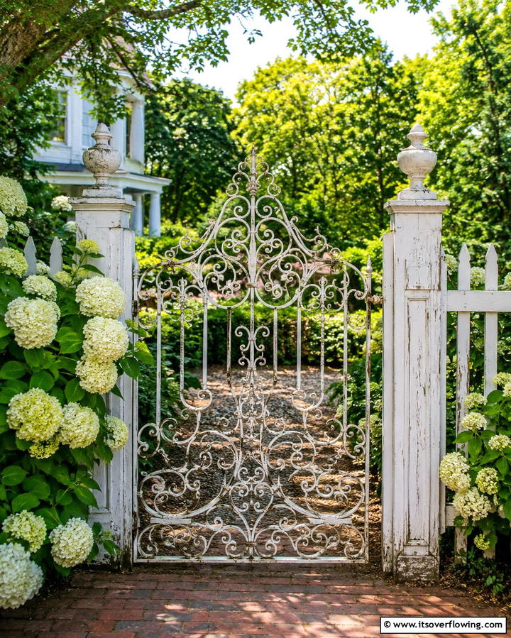 Vintage Inspired Scrollwork Gate - 25 Metal Garden Gate Ideas to Enhance Your Outdoor Space