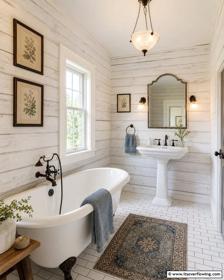 Vintage Inspired Shiplap Features - 21 Shiplap Bathroom Ideas for a Rustic or Modern Vibe