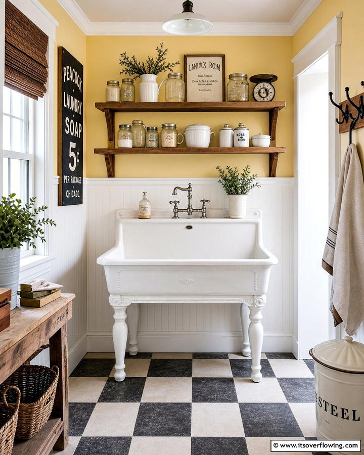 Vintage Inspired Sink - 20 Functional Laundry Room Sink Ideas for Efficiency
