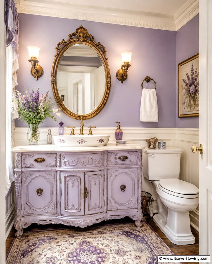 Vintage Inspired Vanity Charm - 30 Small Bathroom Vanity Ideas for Space-Saving Style