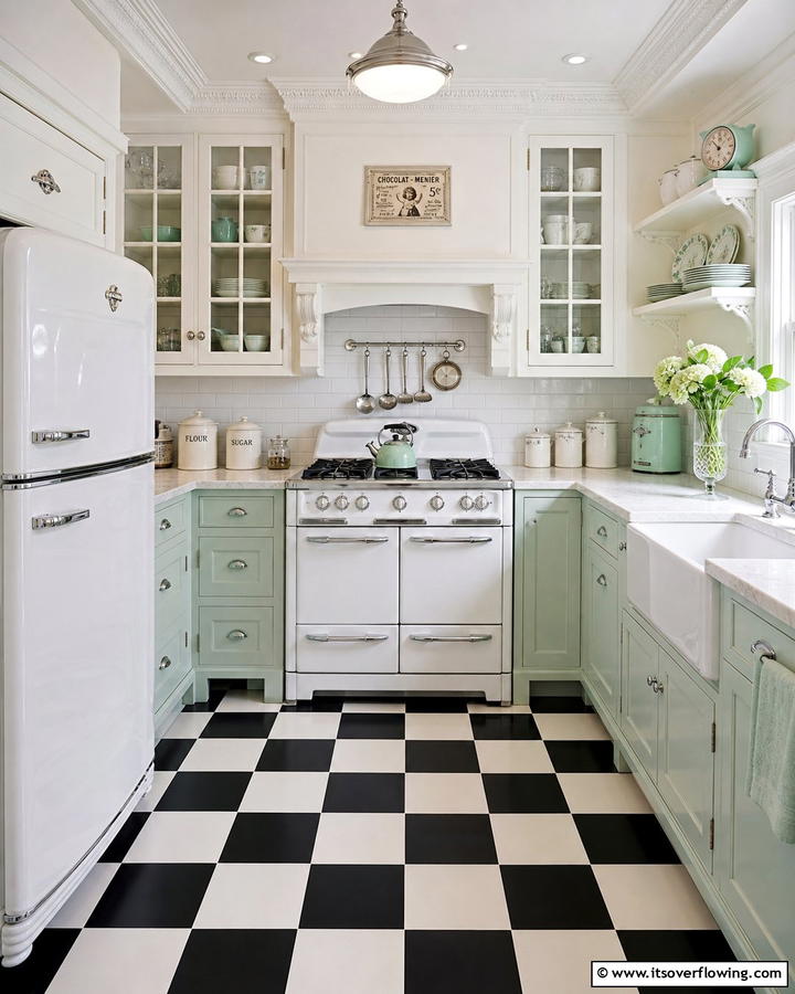 Vintage Inspired White Kitchen - 21 Kitchen Ideas with White Appliances for a Clean Look