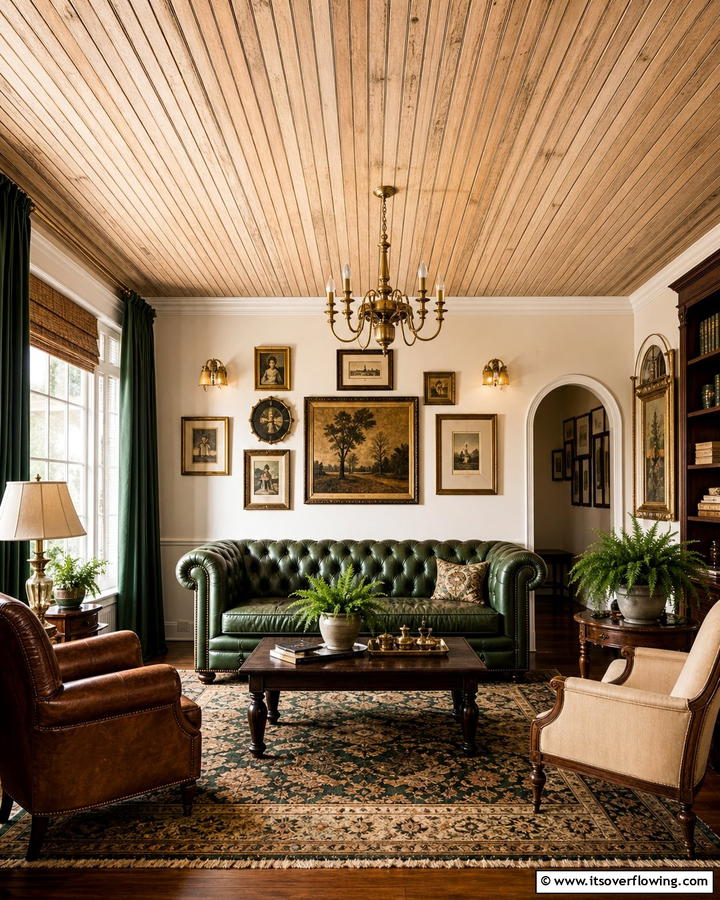 Vintage Inspired Wood Slat Ceiling - 30 Wood Slat Ceiling Ideas for Textured Modern Interiors