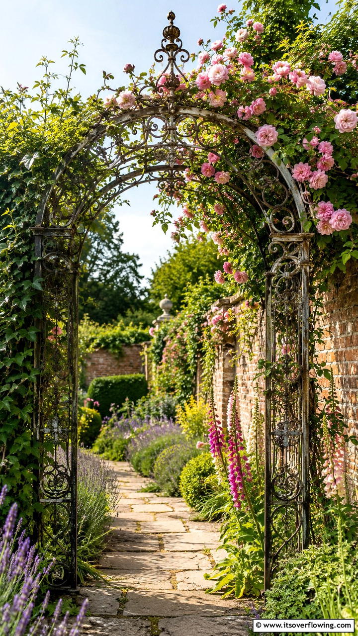 Vintage Iron Garden Arch - 30 Garden Arch Ideas for Enchanting Outdoor Spaces