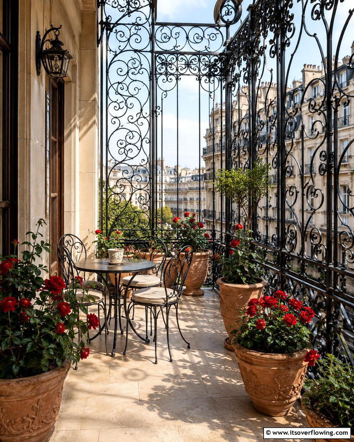 Vintage Iron Grilles - 30 Balcony Privacy Ideas for Secluded Outdoor Spaces