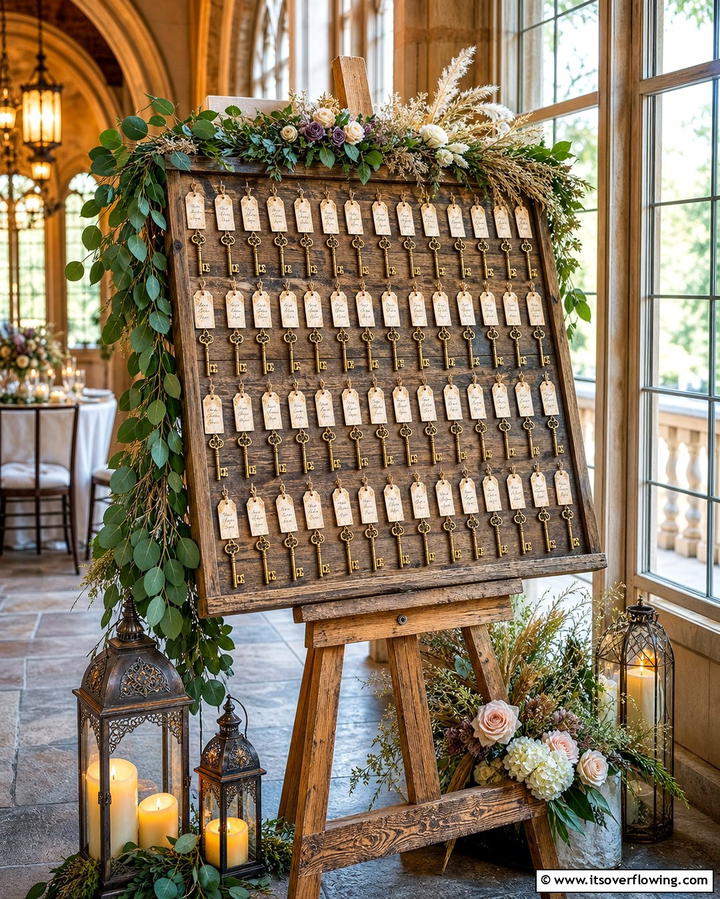 Vintage Key Escort Cards - 25 Fairytale Wedding Ideas for Your Dream Ceremony