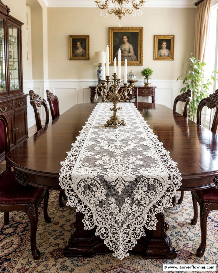 Vintage Lace Table Runner - 21 Unique Table Runner Ideas to Enhance Your Dining Experience