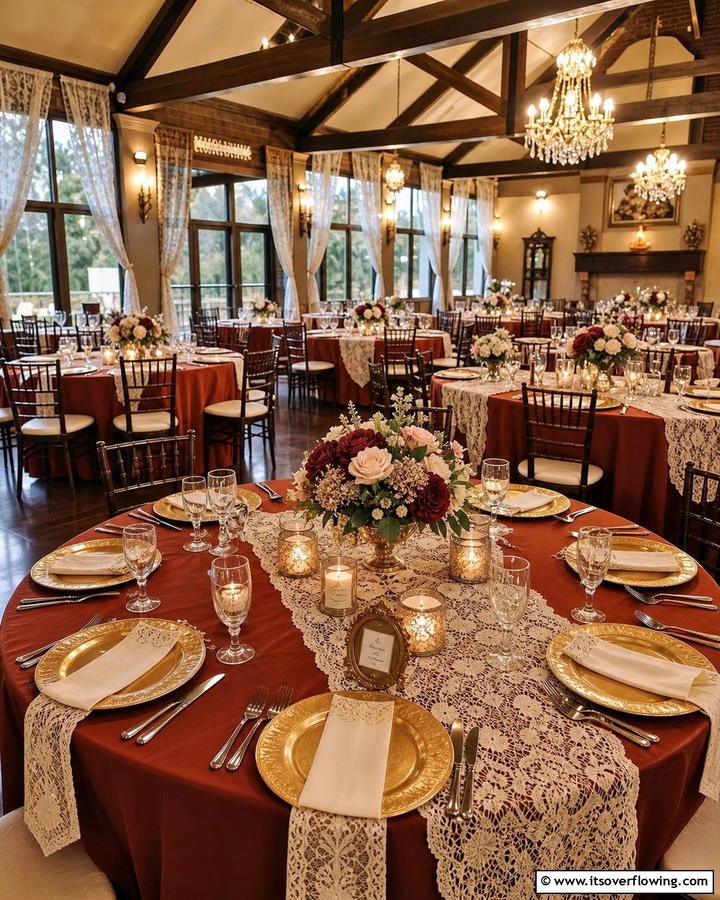 Vintage Lace Touches - 21 Fall Wedding Décor Ideas for a Seasonal Celebration