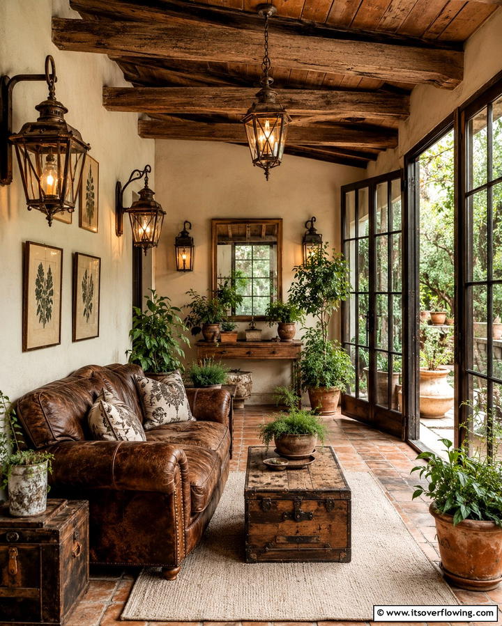 Vintage Lantern Lighting - 25 Rustic Sunroom Ideas to Enjoy Nature Indoors