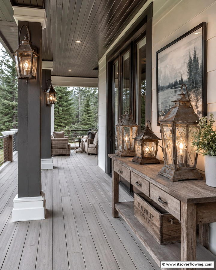 Vintage Lanterns - 25 Rustic Porch Ideas to Create a Cozy Outdoor Retreat