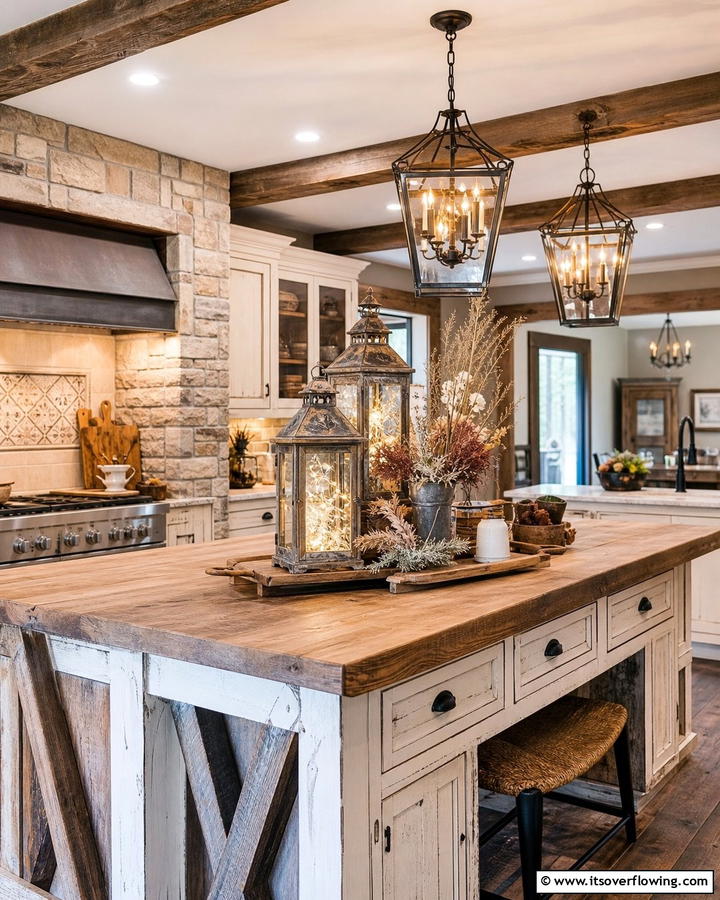 Vintage Lanterns - 20 Kitchen Island Centerpiece Ideas for a Stunning Look