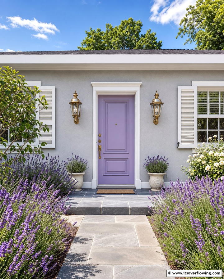 Vintage Lavender - 30 Retro Mid-Century Front Door Colors to Boost Curb Appeal