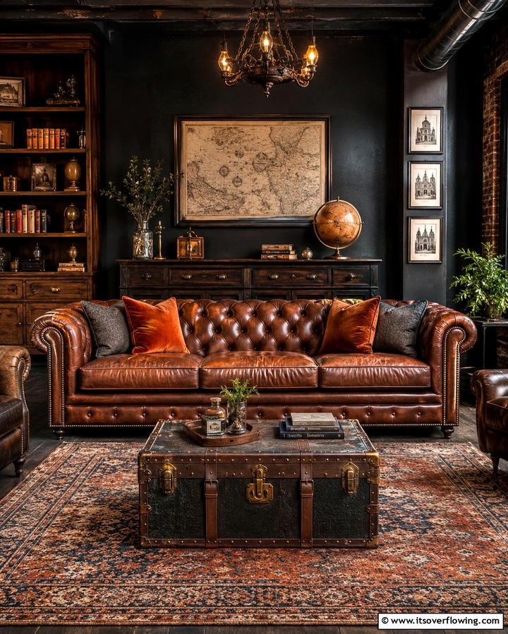 Vintage Leather Furniture - 25 Steampunk Interior Design Ideas for Unique Homes