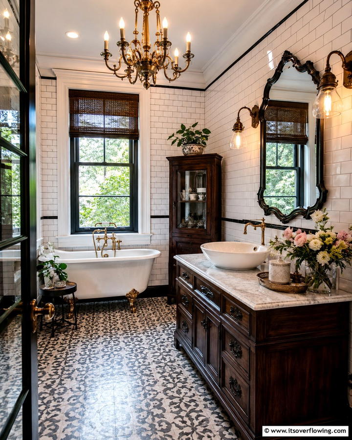 Vintage Light Fixtures - 25 Eclectic Bathroom Ideas for a Unique and Personalized Space