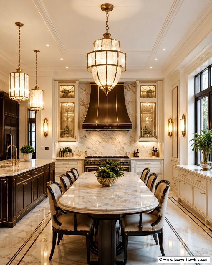 Vintage Lighting Elegance - 30 Art Deco Kitchen Ideas for Timeless Elegance