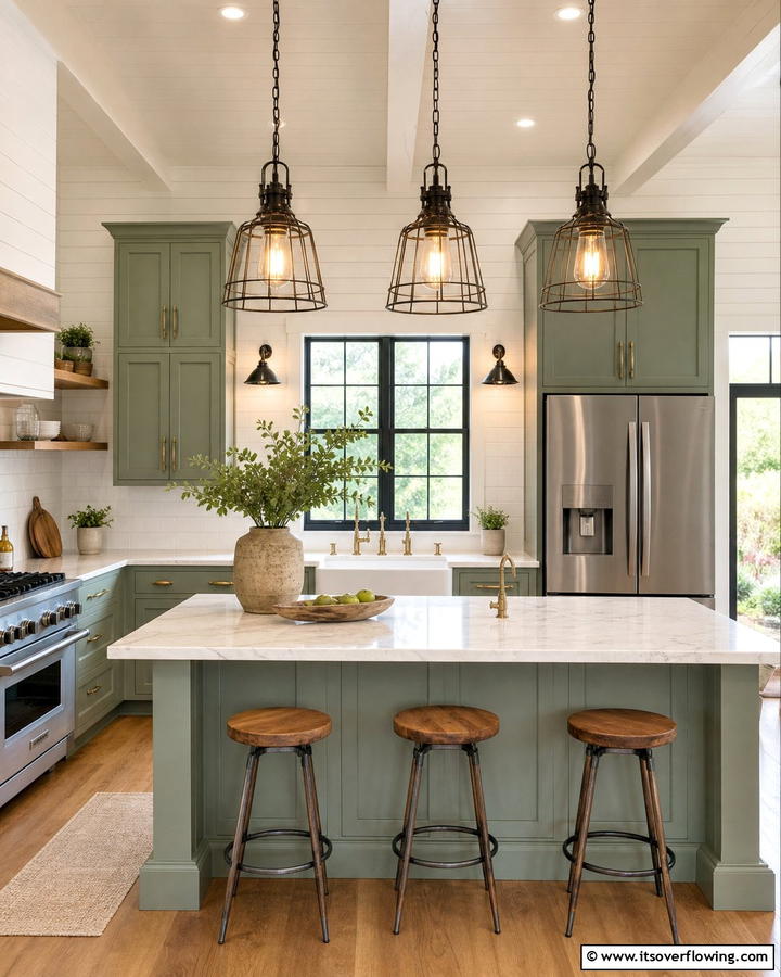 Vintage Lighting Fixtures - 21 Farmhouse Kitchen Ideas for a Cozy, Timeless Look