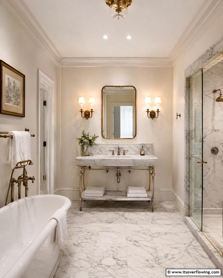 Vintage Lighting Fixtures for Ambiance - 25 Traditional Bathroom Ideas for Timeless Elegance