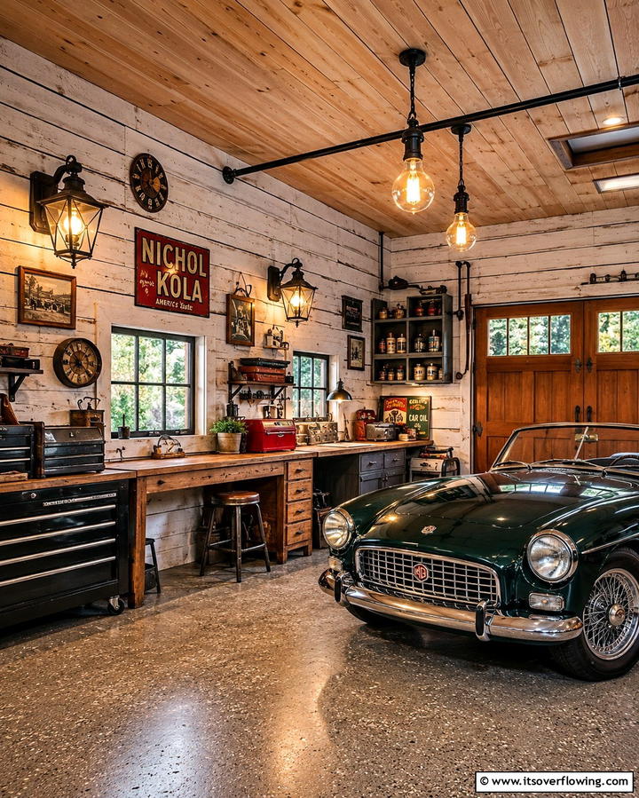 Vintage Lighting FixturesExact - 25 Rustic Garage Ideas for a Cozy and Functional Space