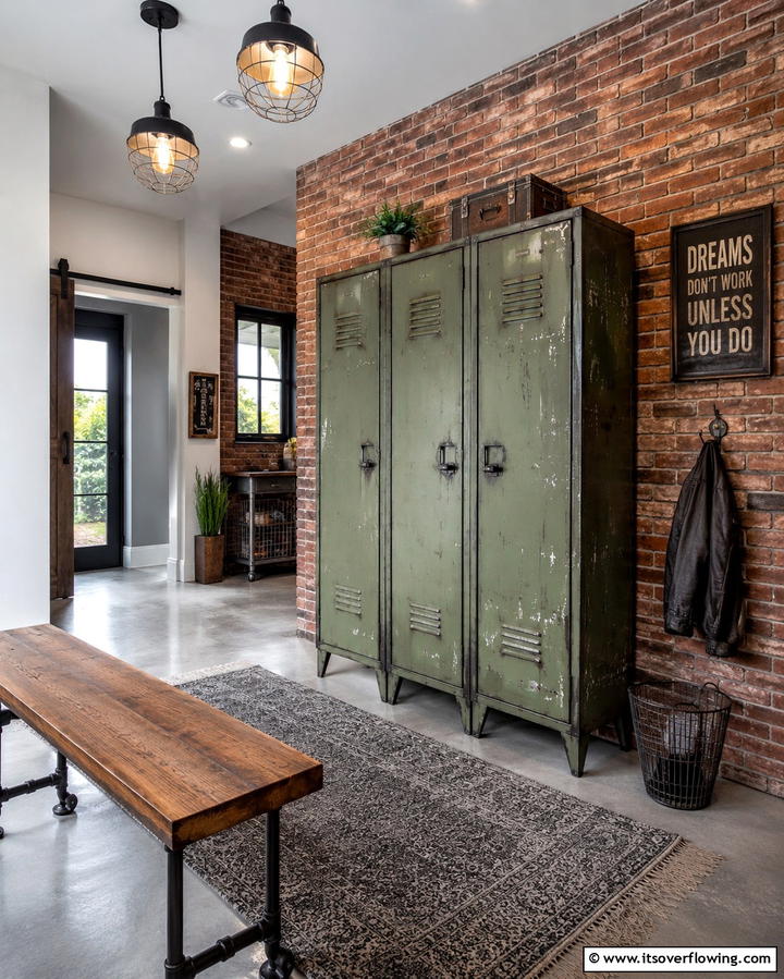 Vintage Locker Style Storage - 30 Mudroom Storage Ideas for a Clutter-Free Entryway