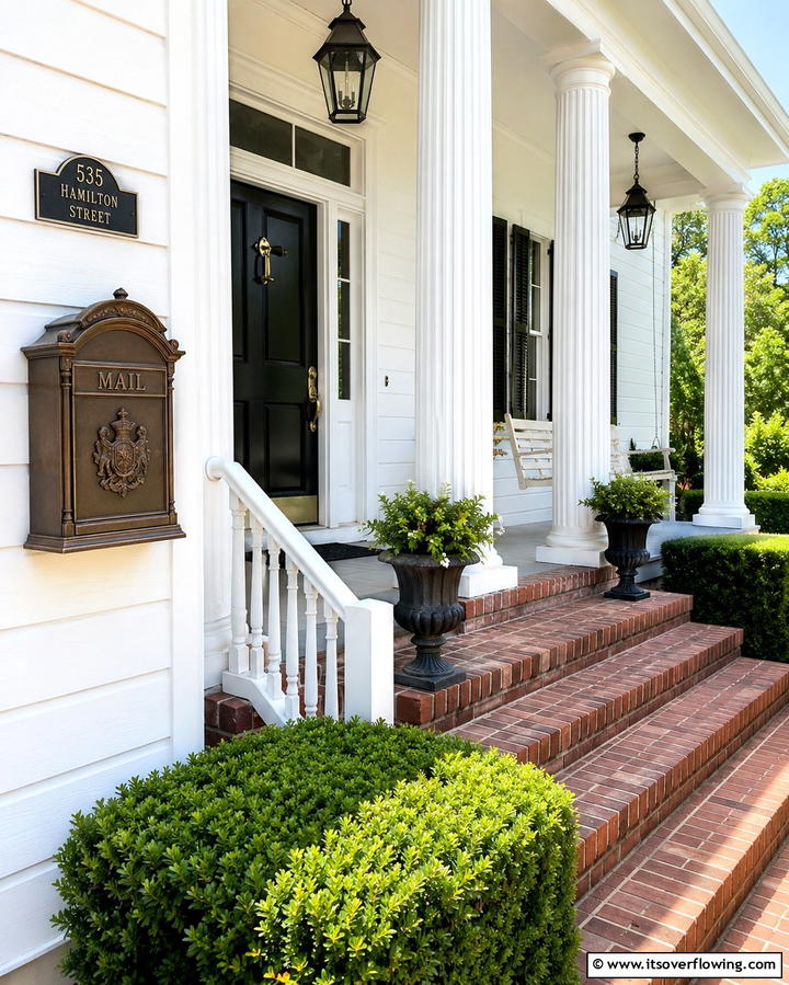 Vintage Mailbox Accent - 25 Colonial Front Porch Ideas for Timeless Charm