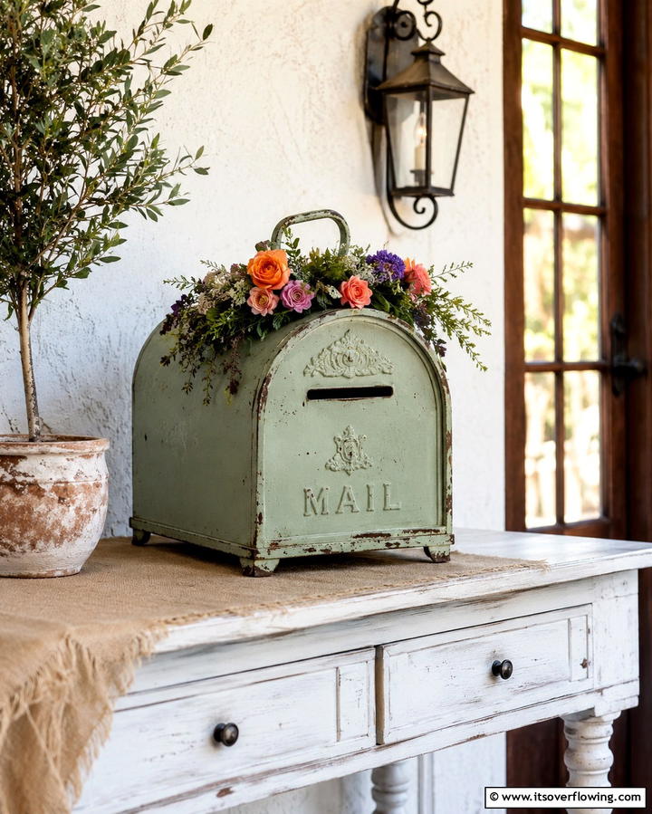 Vintage Mailbox Card HolderExact - 30 Creative Wedding Card Box Designs for Guests