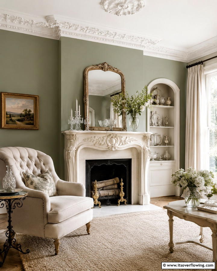 Vintage Mantel Elegance - 30 French Country Fireplace Ideas- Rustic Charm