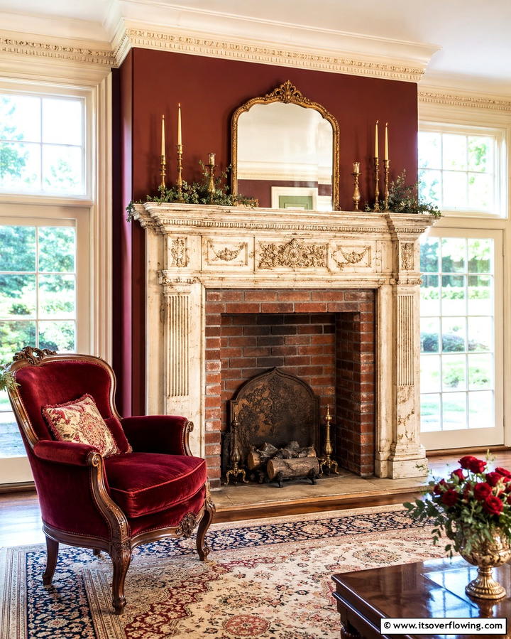 Vintage Mantel Surround - 25 Cozy Living Room Fireplace Ideas for Warmth