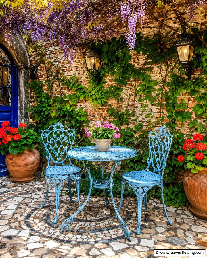 Vintage Metal Bistro Set - 30 Patio Furniture Ideas to Elevate Your Outdoor Space