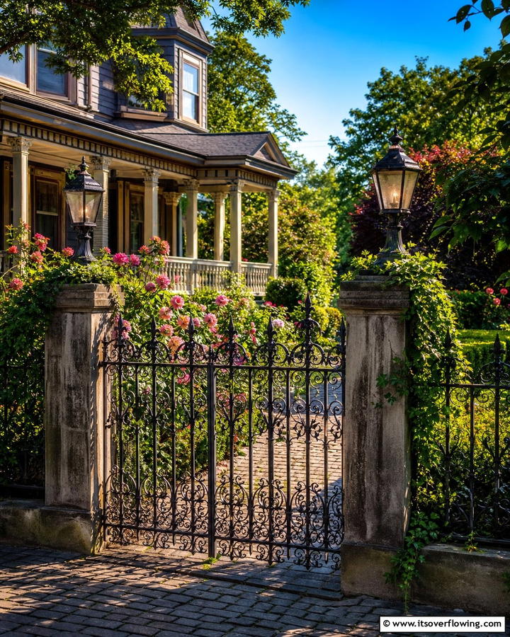 Vintage Metal Grille Fence - 21 Front Yard Fence Ideas to Enhance Privacy and Style